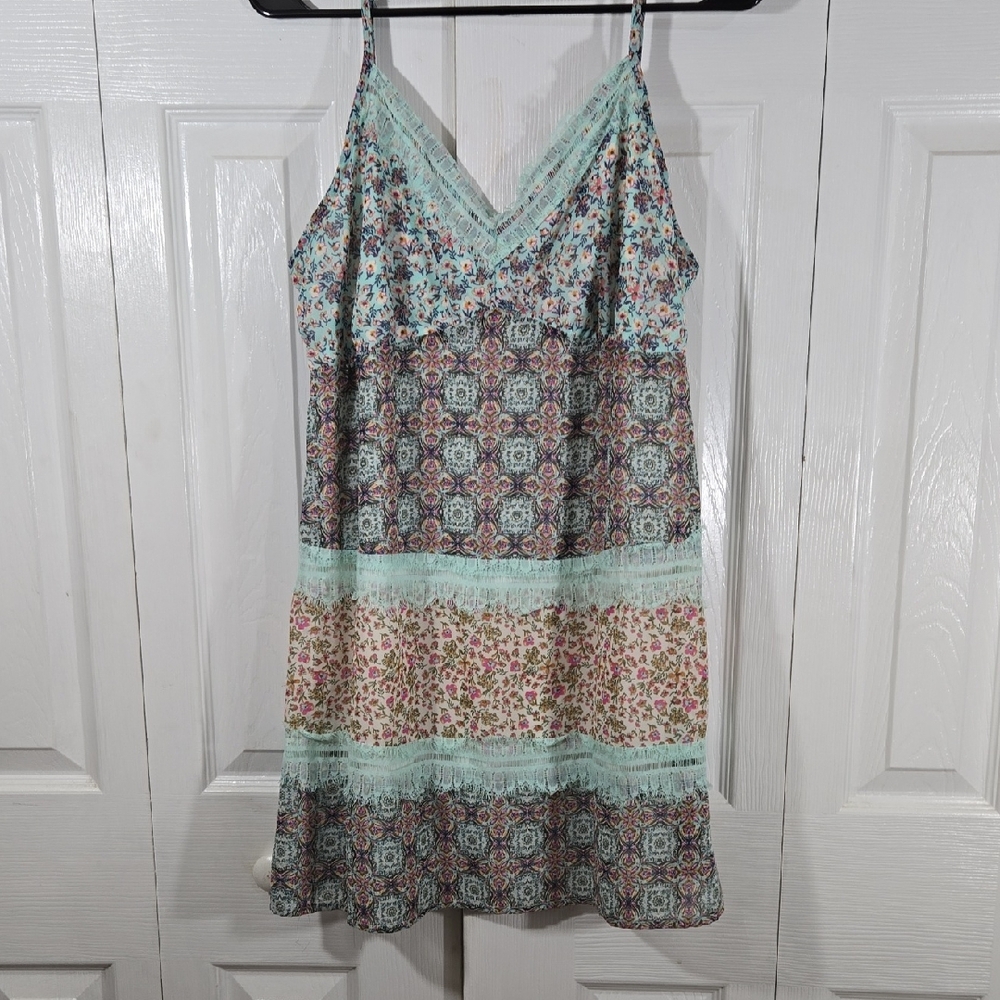 Speechless Mint Floral Lace Dress